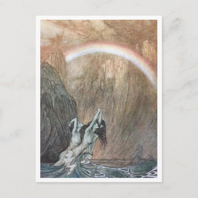 Cartão Postal Ilustração de Arthur Rackham Ring Cycle (Frente)