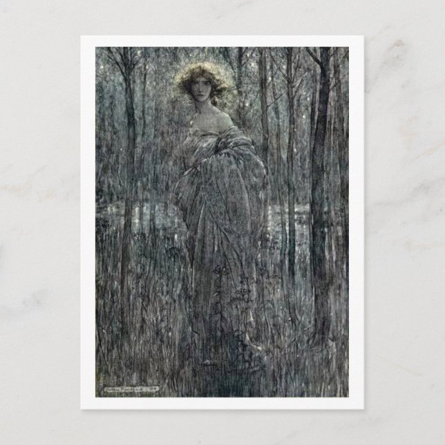 Cartão Postal Ilustração de Arthur Rackham Titania (Frente)