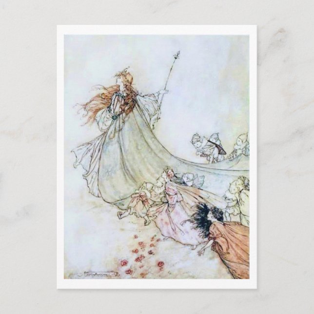 Cartão Postal Ilustração de Arthur Rackham Titania (Frente)