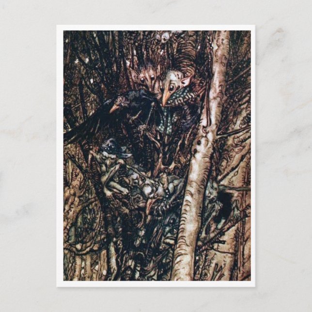 Cartão Postal Ilustração de Arthur Rackham Undine (Frente)