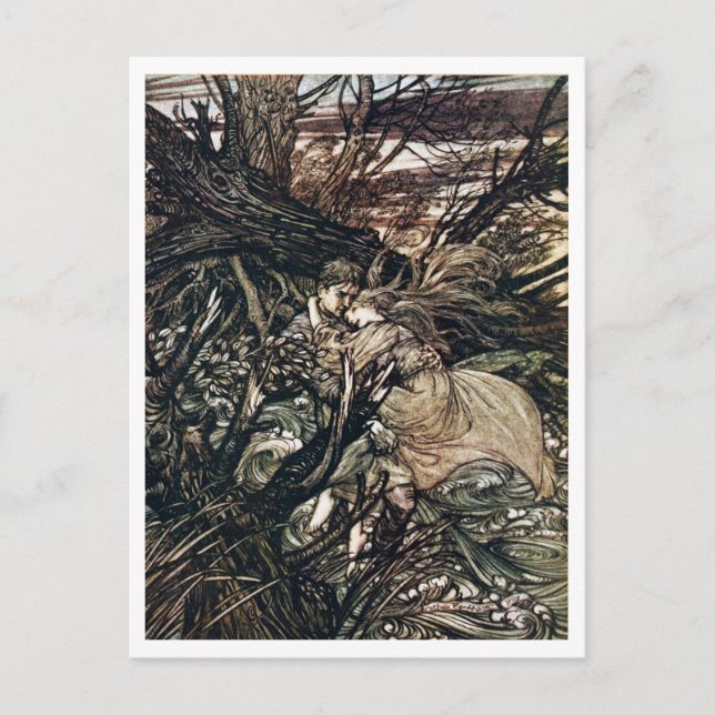 Cartão Postal Ilustração de Arthur Rackham Undine (Frente)
