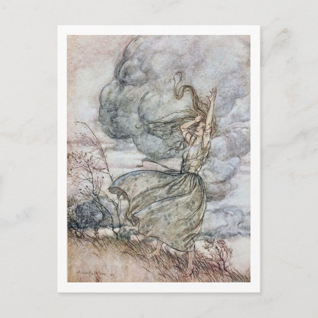 Cartão Postal Ilustração de Arthur Rackham Undine (Frente)