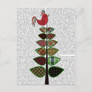 Cartão Postal Ilustração de Árvore Tartan