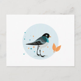 Cartão Postal Ilustração de aves - Cores do outono