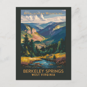 Cartão Postal Ilustração de Berkeley Springs Viagem Arte Vintage