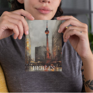 Cartão Postal Ilustração de Berlin Alexanderplatz