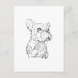 Cartão Postal Ilustração de Bulldog Francês, Personalizada