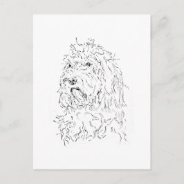 Cartão Postal Ilustração de Cachorro, Arte Fofa de Cockapoo