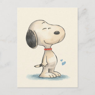 Cartão Postal Ilustração de cachorro Beagle em aquarela fofa