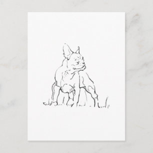 Cartão Postal Ilustração de Cachorro Bulldog Francês - Mãe de Ca
