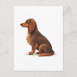 Cartão Postal Ilustração de cachorro vista traseira de Dachshund