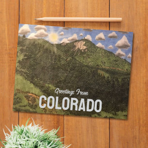 Cartão Postal Ilustração de Caneta e Lápis das Montanhas do Colo