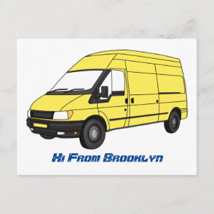 Cartão Postal Ilustração de carrinha de entrega