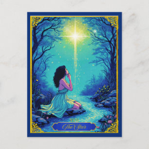 Cartão Postal Ilustração de Carta de Tarot, A Estrela