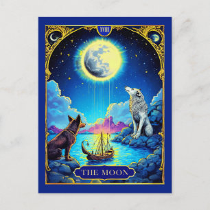Cartão Postal Ilustração de Carta de Tarot, A Lua