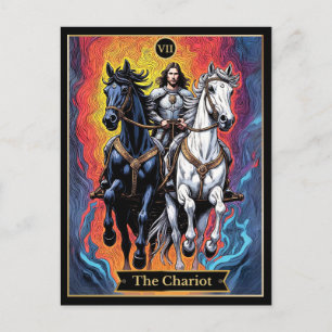 Cartão Postal Ilustração de Carta de Tarot, O Carro de Guerra