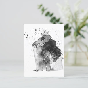 Cartão Postal Ilustração de Caveira e Ossos