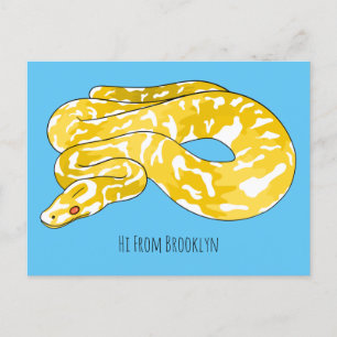 Cartão Postal Ilustração de cobra de pitão birmanês