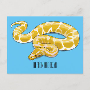Cartão Postal Ilustração de cobra de pitão birmanês