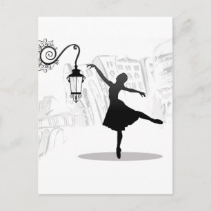 Cartão Postal Ilustração de dança de Ballerina