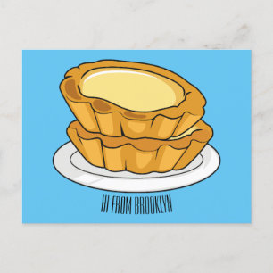Cartão Postal Ilustração de desenho animado com tarte de ovo
