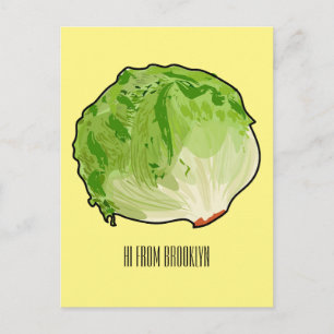 Cartão Postal Ilustração de desenho animado de alface