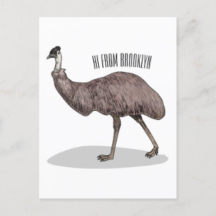 Cartão Postal Ilustração de desenho animado de aves da Emu