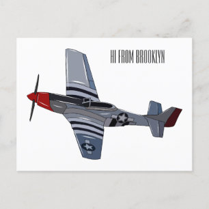 Cartão Postal Ilustração de desenho animado de bombardeiro