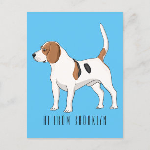Cartão Postal Ilustração de desenho animado de cachorro Beagle