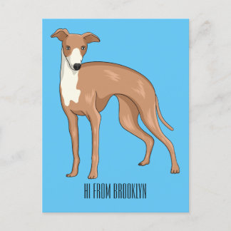 Cartão Postal Ilustração de desenho animado de cão Greyhound