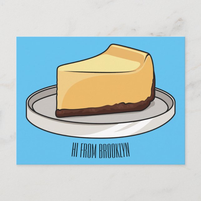 Cartão Postal Ilustração de desenho animado de Cheesecake (Frente)