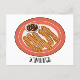 Cartão Postal Ilustração de desenho animado de Churro