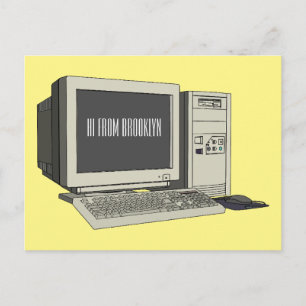 Cartão Postal Ilustração de desenho animado de computador