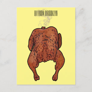 Cartão Postal ilustração de desenho animado de frango assado