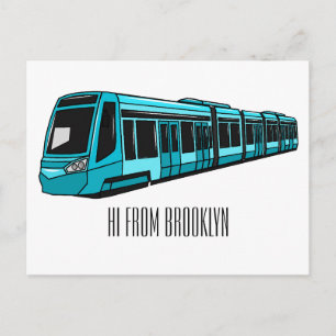 Cartão Postal Ilustração de desenho animado de locomotiva elétri