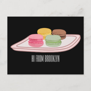 Cartão Postal ilustração de desenho animado de Macaron