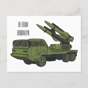 Cartão Postal Ilustração de desenho animado de mísseis militares