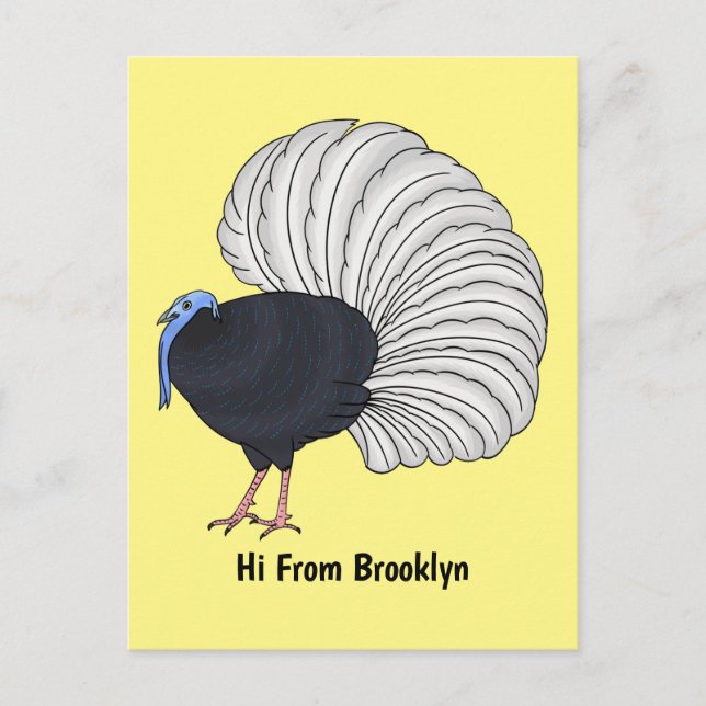 Cartão Postal Ilustração de desenho animado de pássaros faisões  (Frente)