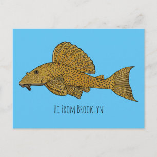 Cartão Postal Ilustração de desenho animado de peixe-palco