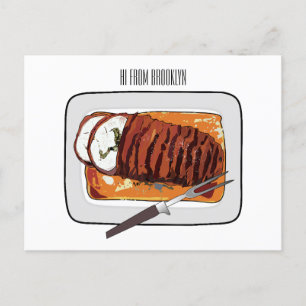 Cartão Postal Ilustração de desenho animado de peru-bravo