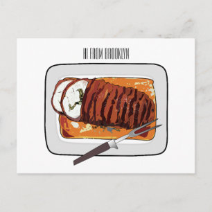 Cartão Postal Ilustração de desenho animado de peru-bravo