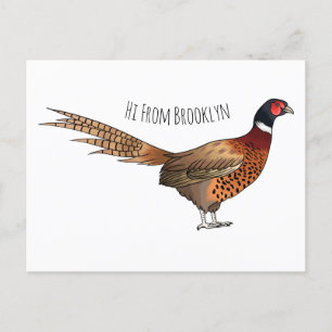 Cartão Postal Ilustração de desenho animado de pheasant de pesco