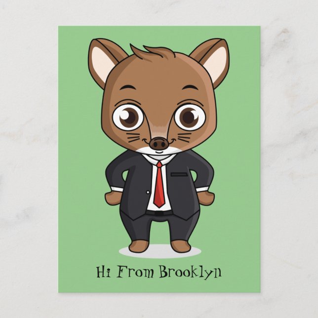 Cartão Postal Ilustração de desenho animado de rato bonito (Frente)