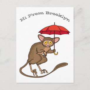 Cartão Postal Ilustração de desenho animado do cute tarsero com