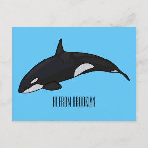 Cartão Postal Ilustração de desenho da baleia assassina