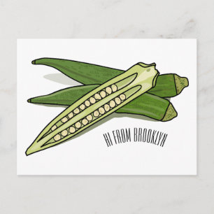 Cartão Postal Ilustração de desenho de Okra