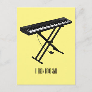 Cartão Postal Ilustração de desenho de piano de teclado
