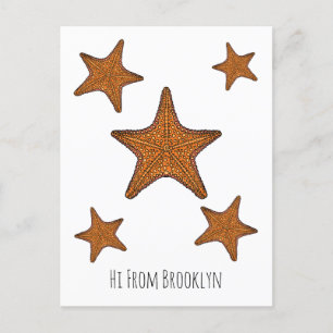 Cartão Postal Ilustração de desenho de Starfish