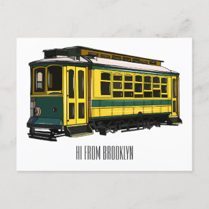 Cartão Postal Ilustração de desenho do carrinho de Mata