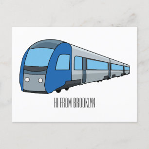 Cartão Postal Ilustração de desenho do comboio elétrico